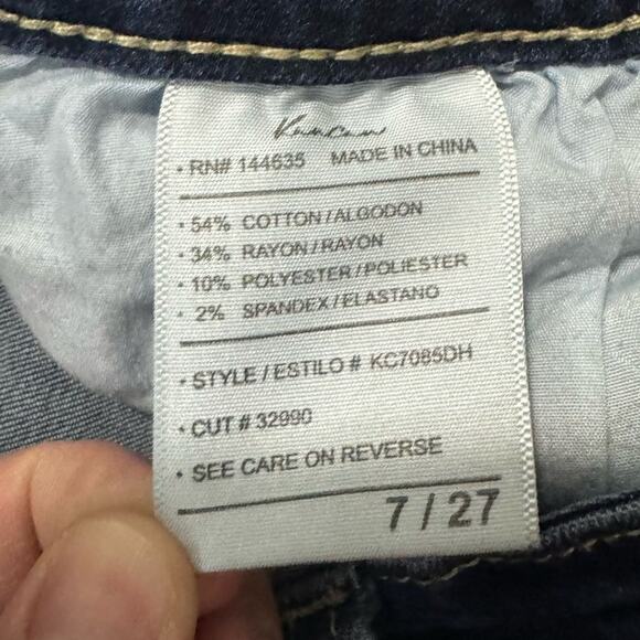 Kancan Skinny Stretch Jeans Mid-Rise Dark Wash Blue Denim Women's Size 27 - Picture 4 of 6